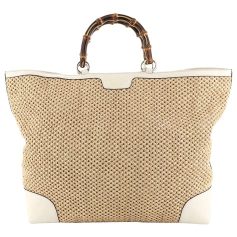 gucci straw tote|Gucci straw handbags.